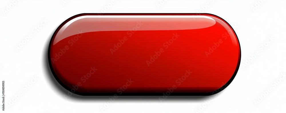 Leinwandbilder simple red rounded button graphic design 3D push element
