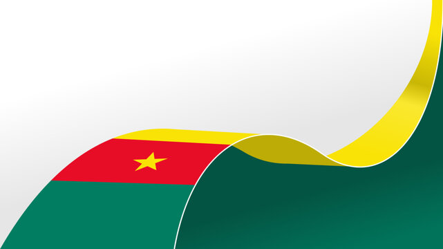 waving cameroon flag vector background with copy space for text. cameroon national day