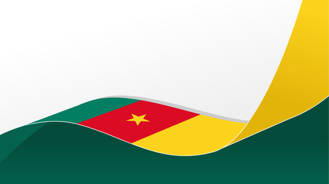waving cameroon flag vector background with copy space for text. cameroon national day