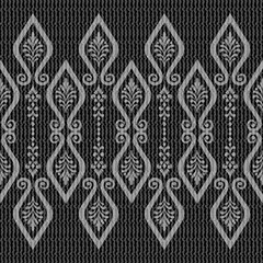 Seamless Black and Grey Ornamental Diamond Pattern – Elegant Decorative Design