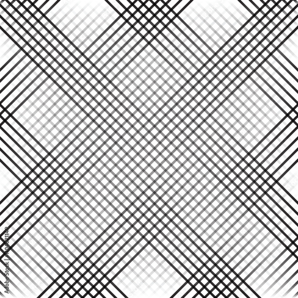Aufkleber abstract monochrome geometric diagonal gradient irregular cross line pattern can be used background.