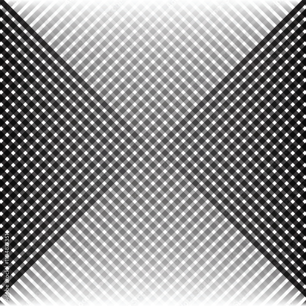 Poster abstract monochrome geometric gradient cross line pattern can be used background.