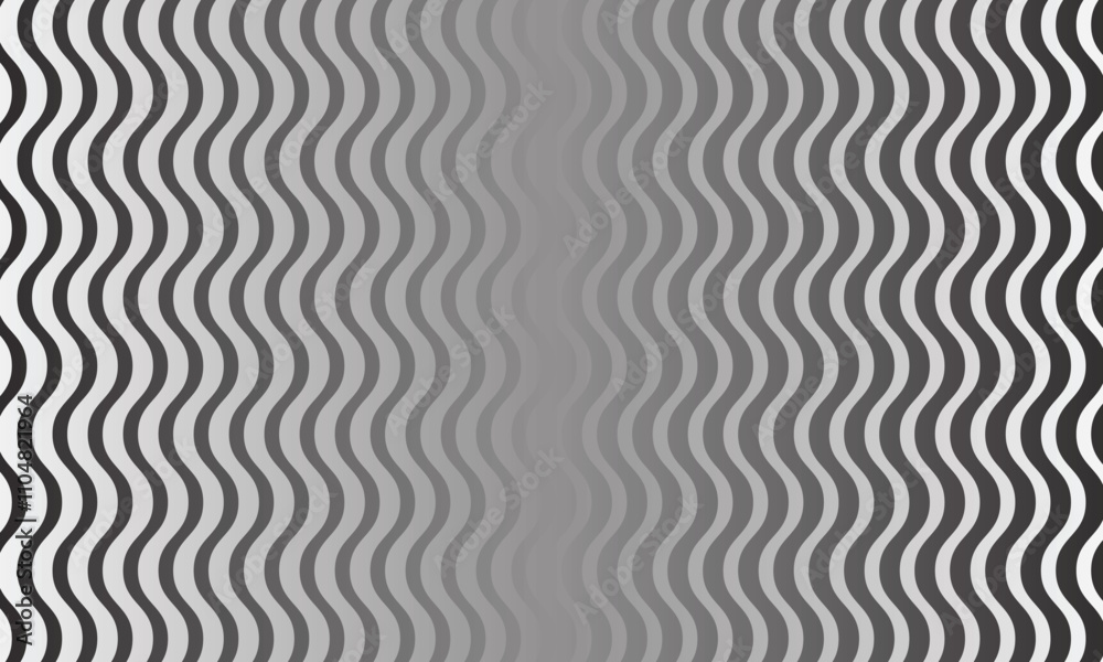 Aufkleber abstract monochrome geometric black white gradient irregular smooth wave line pattern can be used background.