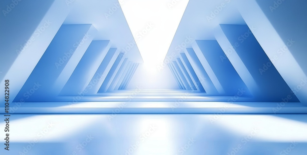 Leinwandbilder minimalistic abstract geometric architectural background with white and light blue columns and clean