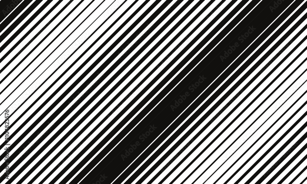 Poster abstract monochrome geometric black thin to thick diagonal line pattern can be used background.