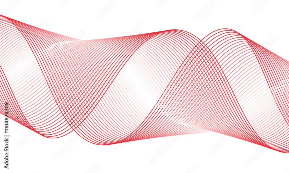 Poster abstract monochrome geometric red white blend line pattern art can be used background.
