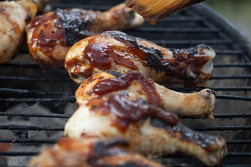 Cooking BBQ Chicken Legs