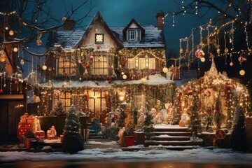Obraz premium christmas night in the city