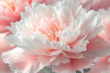 Fototapeta premium Close-up of a delicate pink and white peony flower with soft petals.