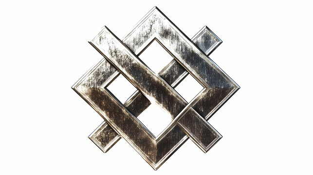 Futhark runic letter othala symbol for heritage in silver with transparent background. Runic. Illustration