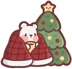 cozy Christmas with a blanket - polar bear