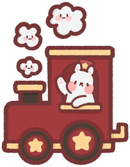 Christmas train (locomotive) - bunny