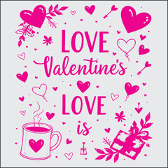 Valentine's Day design elements.