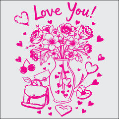 Valentine's Day design elements.