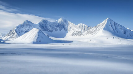 Pristine Snow-Capped Mountain Range