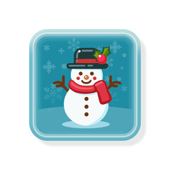 snowman square button