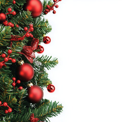 Fototapeta premium christmas tree with red balls