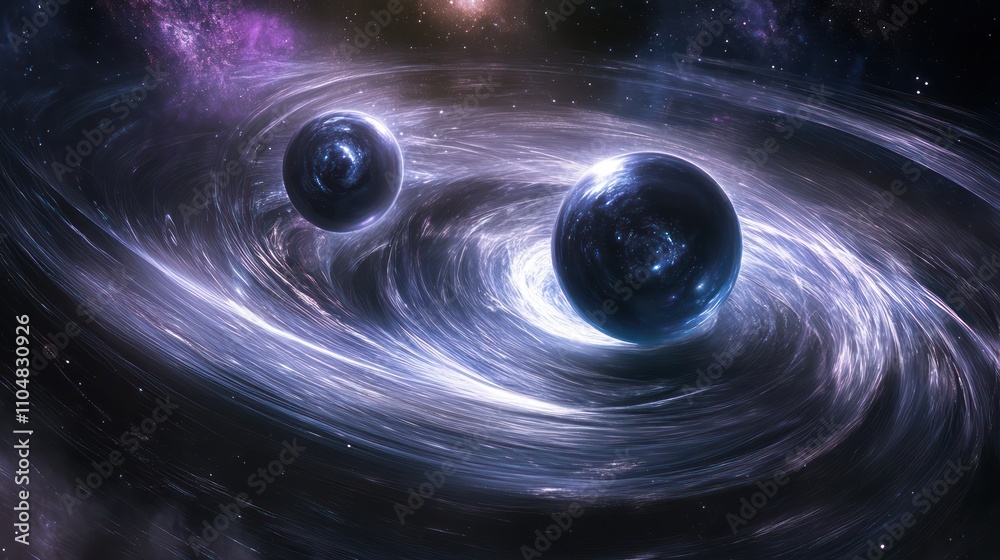Canvas Prints cosmic dance: binary stars orbiting a black hole