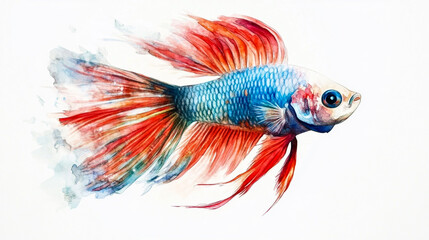 Fototapeta premium siamese fighting fish isolated on white