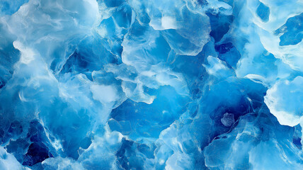 Obraz premium Translucent blue ice texture with intricate patterns and layers
