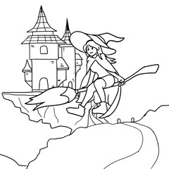 Witch Character Coloring Page