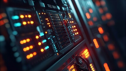 Cyberpunk Server Room: Data Center Glow