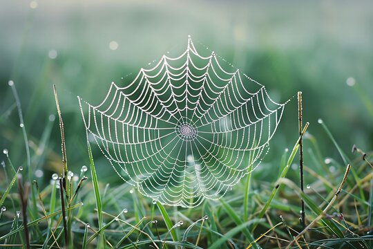 spider web with dew drops - Powered by Adobe