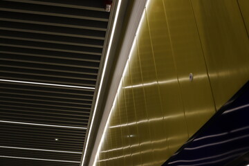 Bright lighting of buildings and structures close-up. Abstract drawings and backgrounds.