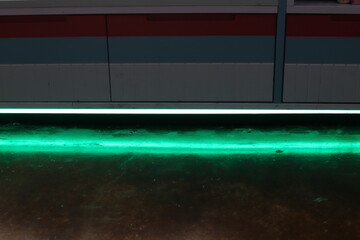 Bright lighting of buildings and structures close-up. Abstract drawings and backgrounds.