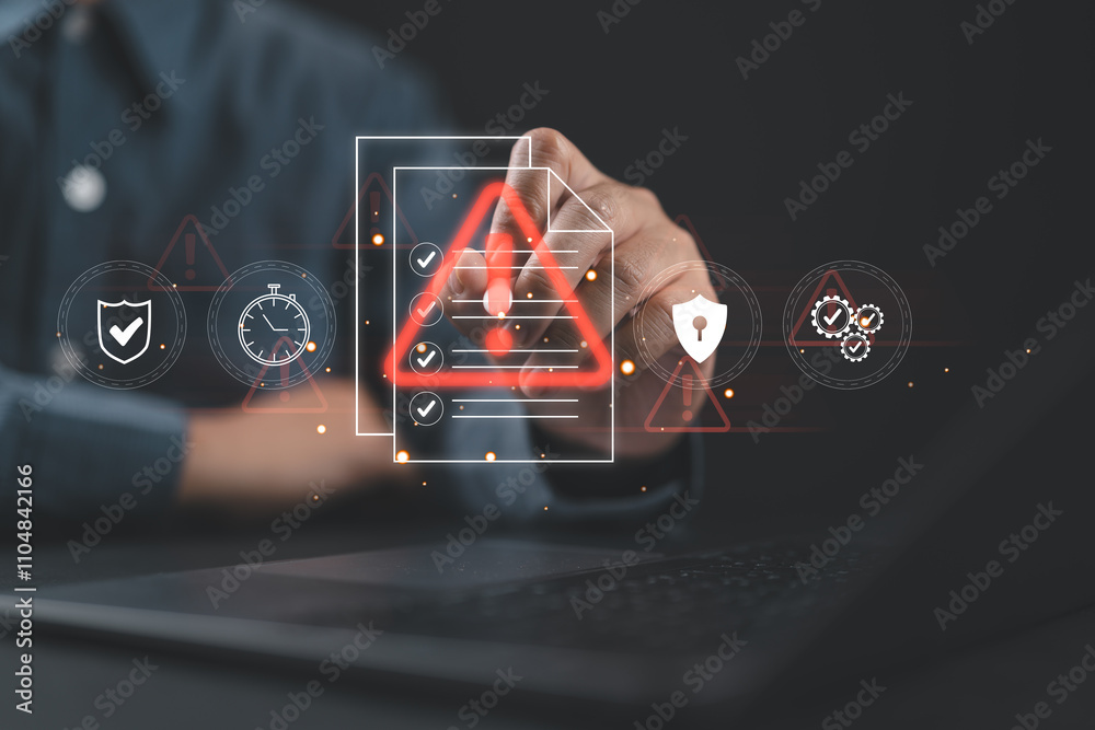Poster risk analysis in business decisions for risk management concept. risk control and management strateg