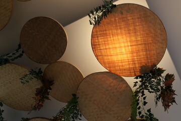 Bright lighting of buildings and structures close-up. Abstract drawings and backgrounds.