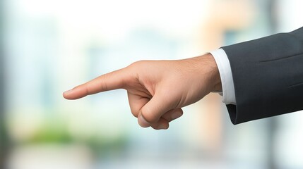 Obraz premium A businessman's hand pointing forward.