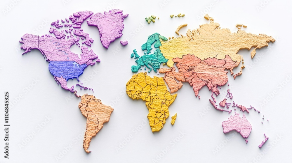 Poster Modern educational context interactive global map visualization in geography