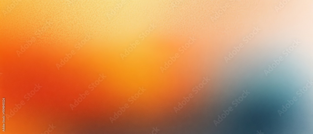 Poster Gradient Background with Orange Blue Beige and Gray Grainy Texture Abstract Design