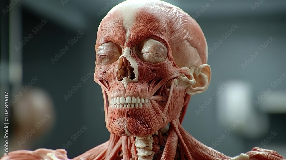 Poster human anatomy model in a controlled science lab a close-up educational resource