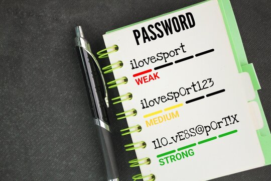 three password strengths: weak, medium and strong passwords. Tips to Select the Strongest Password. the concept of personal data protection. Protection through Digital Keys