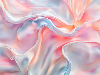 Obraz premium Elegant silk fabric texture studio setting textile imagery soft color palette close-up view textile design concepts for home decor
