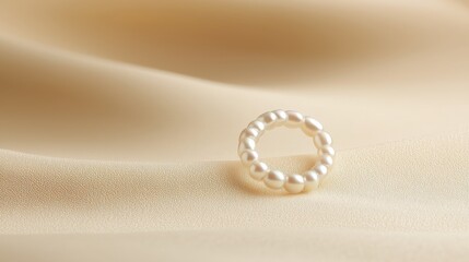 Pearlescent Jewelry Duo: Elegant Pearl Ring & Earring on Soft Background