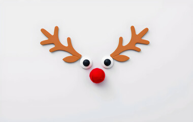 Festive Christmas Reindeer Face Flat Lay Design