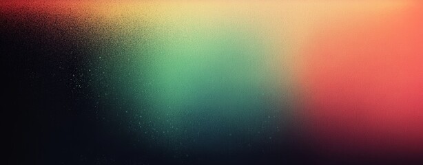 Fototapeta premium Grainy Gradient Background Abstract Dark Vibrant Colors Green Orange Red Black Texture