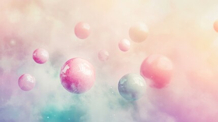 Abstract representation of colorful spheres floating in a dreamy, ethereal background.