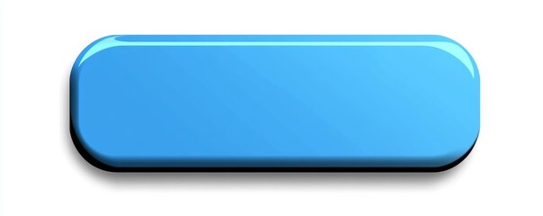 blue rectangular glossy button modern design element 3D push empty label