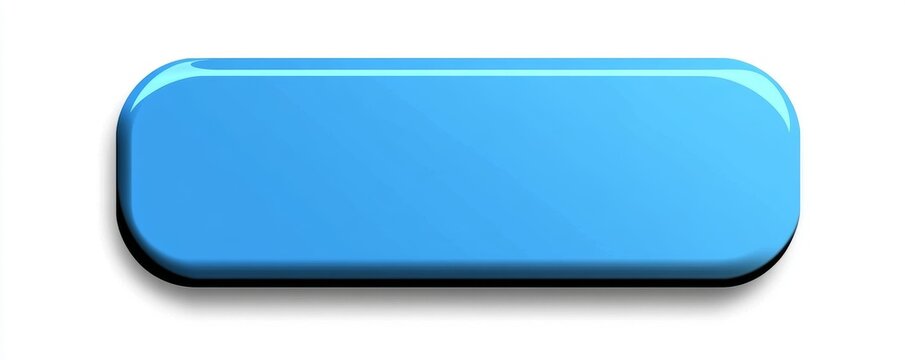 blue rectangular glossy button modern design element 3D push empty label