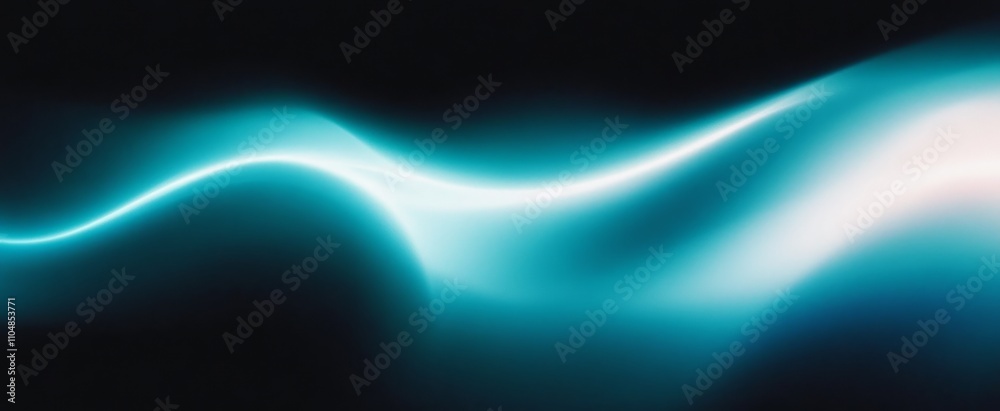 Poster abstract digital art flowing lines teal turquoise gradient background dark technology design