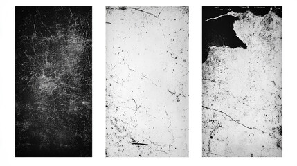 Distorted grunge isolated background. Overlay distress texture effect. Black and white dotted halftone background.