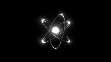 A stylized representation of an atom, illustrating atomic structure and energy.