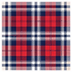 classic plaid in bright red navy blue