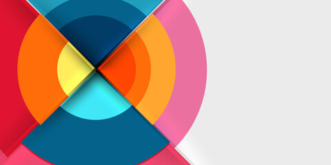 Techno circles and semi circles. Vector Illustration For Wallpaper, Banner, Background, Card, Book Illustration, landing page