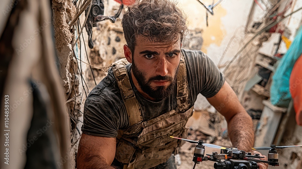 Poster diy drone operator prepares remote standard in warzone a tactical guide to drone operation amidst co