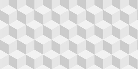 White geometric cube creative concept triangle overlap square technology background. digital cubes fabric and wallpaper grid block texture background.
